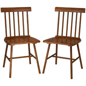 HOMCOM Windsor Dining Chairs Set, Farmhouse Wooden Kitchen Chairs with Rubber Wood Frame, Spindle Back for Dining Room, Living Room - 1 of 4