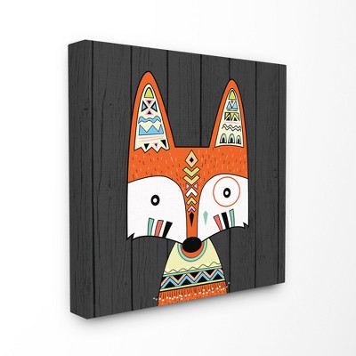 Geometric Boho Fox Stretched Canvas Wall Art (17"x17") - Stupell Industries