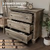 Modern 3 Drawer Dresser, Wood Storage Cabinet with Elegant Metal Handles, Compact Chest of Drawers for Bedroom, Living Room, Entryway, Hallway - 3 of 4