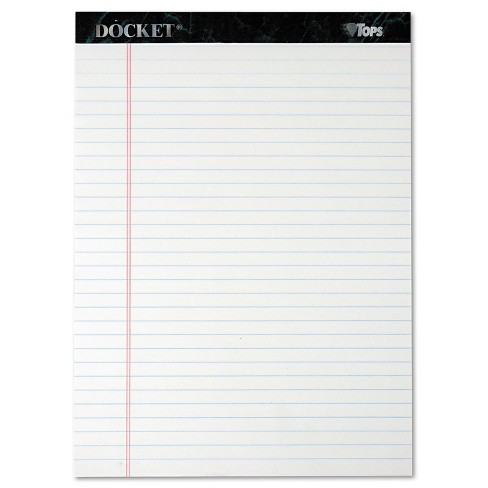 TOPS Docket Writing Pads, 8-1/2 x 11-3/4, Legal Rule, White Paper, 3-Hole  Punched, 100 Sheets, 3 Pack