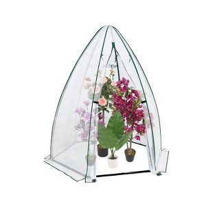 Portable Greenhouse for Outdoor Plants, Hexagonal Green House w/PE Cover, Zippered Door, Mesh Window, for Vegetables, Flowers, Fruits, Herbs - 1 of 4