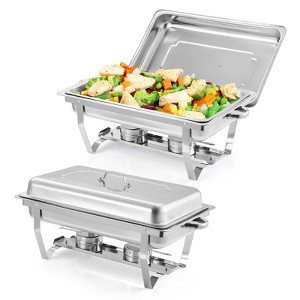 Chafing Dishes for Buffet ,8 Qt Stainless Steel Chafers and Buffet Warmers Sets With Lid, Rectangle Serving Food Warmer Catering Supplies Buffet - 1 of 4