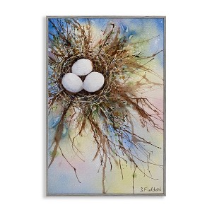 Stupell Industries Modern Watercolor Bird Nest Framed Giclee Art - 1 of 4