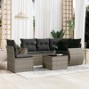 vidaXL 6 Piece Patio Sofa Set with Cushions Beige Poly Rattan - 2 of 4