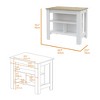 HomeRoots White and Oak 41" Kitchen Island With Storage - 3 of 4