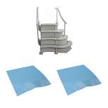 Confer 4-Step Above-Ground Swimming Pool Curved Grand Entry System Steps + Mat