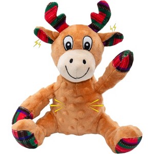 ZippyPawsDog Christmas Reindeer Plush Toys with Squeaker, Soft Pet Teeth Toys for Small & Medium Dogs - 1 of 4