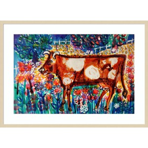 41" x 30" Cow by Brenda Brin Booker Wood Framed Wall Art Print - Amanti Art: Giclee, Botanical Scene - 1 of 4