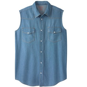 KingSize Men's Big & Tall Tall Western Snap Front Muscle Shirt - 1 of 2