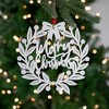 Northlight 8" White "Merry Christmas" Wreath Cutout Hanging Ornament - 2 of 4