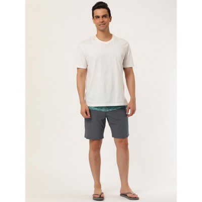 INSPIRE CHIC Men's Summer Color Block Drawstring Swim Beach Board Shorts Gray 32 — фото 3