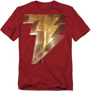 Shazam! Fury Of The Gods Realistic Shazam Logo Adult T-Shirt - 1 of 4