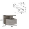 NicBex 1 Drawer Floating Nightstand,Wall Mounted Bedside Table with 2 Shelves,Modern Side Table for Bedroom - 3 of 4