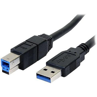 StarTech 6' Superspeed USB 3.0 Type A Male To Type B Male Cable Black USB3SAB6BK