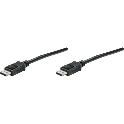 Manhattan DisplayPort Male/Male Monitor Cable, 3.3', Black - DisplayPort 20-pin male to DisplayPort 20-pin male latching connections