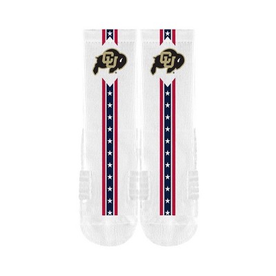 NCAA Colorado Buffaloes  Adult Flags Crew Socks - M/L
