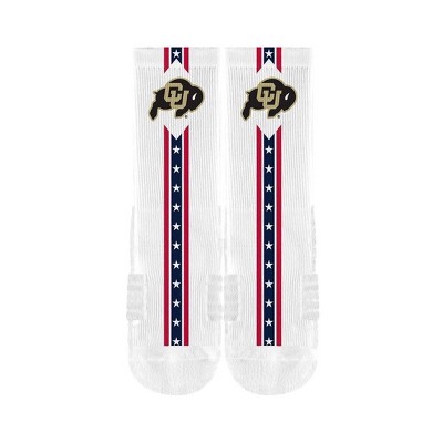 NCAA Colorado Buffaloes  Adult Flags Crew Socks - M/L