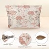 Unique Bargains Zipper Floral Travel Canvas Makeup Bag Pink 8.46"x6.69" 1 Pc - 4 of 4