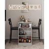 Jojoka 3 Piece Bar Dining Table Set for 2, Bar Table and Chairs Set with Storage Shelves - 3 of 4