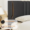 COMHOMA King Bed Frame, Upholstered Platform Bed with Headboard Wingback, Soft Line Fabric, No Box Spring Needed, Gray - 3 of 4