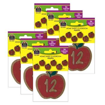 Teacher Created Resources® Home Sweet Classroom Apples Calendar Days, 36 Per Pack, 6 Packs