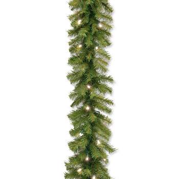 Spruce, Pre-lit 9 Company : Plug Dual Collection, Lights, In, Green, Christmas Valley Led Artificial Christmas Color National Garland, Feet Target Tree North