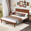 Infans Queen Bed Frame w/ Rustic Headboard Under-bed Storage Space No Box Spring Needed - 4 of 4