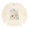Simply Sage Market Winter Floral Garment Dyed Long Sleeve - L - Ivory - 2 of 4