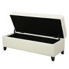 TiramisuBest Storage Ottoman Bench - Purple Fabric Entryway Bench, 50.0"L x 20.5"W x 18.25"H - 2 of 4