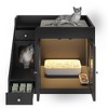 YOOCOZZ GO Cat Litter Box Enclosure with Light , Hidden Litter Box Furniture with 2 Storage Drawers, Indoor Cat House Side Table - 2 of 4