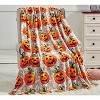 Kate Aurora Halloween Happy Jack O' Lantern Pumpkins Ultra Plush Accent Fleece Throw Blanket - 50 in. x 60 in. - 3 of 3
