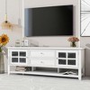 White- 59" W Fluted TV Stand, Modern TV Stand For TVs Up To 60'' Entertainment Center ,Modern Chic Entertainment Center, TV Console,Media Console For - 2 of 4