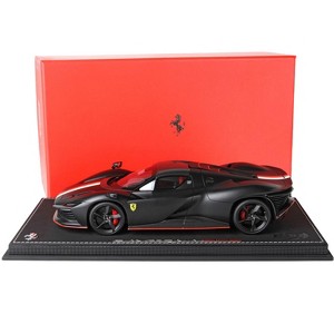 Ferrari SP3 Daytona "Icona Series" Matt Black with Red and White Stripes "#16 Charles Leclerc" 1/18 Model Car by BBR Models - 1 of 4