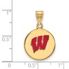 Black Bow Jewelry 14k Yellow Gold Plated Sterling Silver Wisconsin Badgers NCAA Medium Pendant - 2 of 3