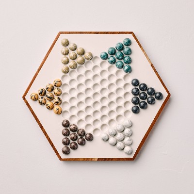 Star Checkers Game - 61pc - Hearth & Hand™ with Magnolia: Creative Board Game for Adults, Includes Carrying Bag