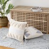 18*18in Modern Decorative Square Tufted Pillow Cover with Tassels, Soft Pillow Sham Case for Sofa Couch Bedroom Car Living Room Inverted - 2 of 3