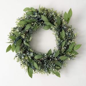 Sullivans Artificial 22" Eucalyptus & Sage Wreath - 1 of 4