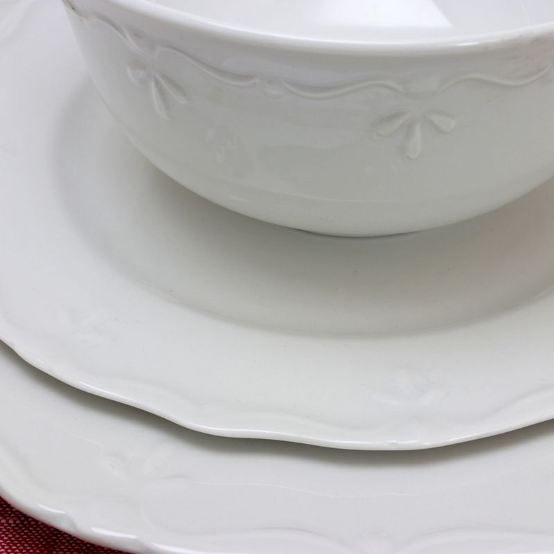 Gibson Home Fine Ceramic Scallop Buffet 12 Peice Dinnerware Set in White, 5 of 7