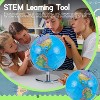 Next Level Stuff LED Illuminated Globe - 3-in-1 Educational STEM World Map with USB Switch Button - 9.5" Tall, Blue Globe with Chrome Stand - 4 of 4