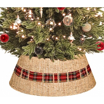 Heybly Rattan Christmas Tree Collar, 24 Inch Wicker Seagrass Skirt