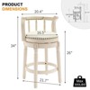 NicBex Swivel Bar Stools,Modern Leather Wooden Counter Height Barstools Chair,Stools for Kitchen,Counter,Living Room,Cafe - 3 of 4