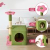 Modern Multicoloured Soft Plush Cat Tree Pet Tower with Floral Shape, Cat Condo and Soft Ball - 4 of 4