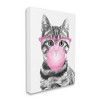 Stupell Industries Adorable Cat Bubble Gum Pink Glasses Monochrome Illustration Canvas Wall Art - 3 of 4