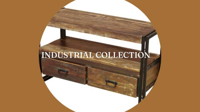 Old Reclaimed Wood Double Drawers TV Stand for TVs up to 55&#34; - Timbergirl, 2 of 8, play video