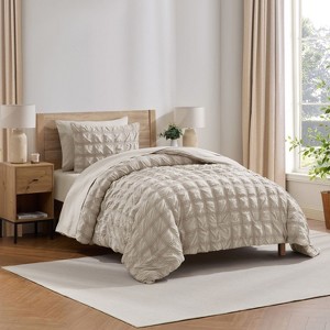 Nestl Bed in a Bag, 7pc Comforter Set Seersucker Design, Modern Comforter Sets with Sheets, Bed in a Bag Bed Set - 1 of 4