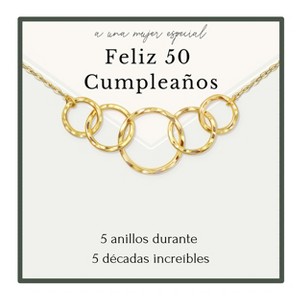HOPE LOVE SHINE Feliz 50th cumpleaños 50th Birthday Necklace Gift – Spanish Card With Message in Español - 1 of 4