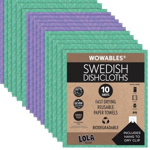 LOLA Swedish Dishcloths 320 Pk Biodegradable Reusable Paper Towels Absorbent Cellulose Kitchen Sponge Cloths Zero Waste Odor Free, Made in Germany - 1 of 4