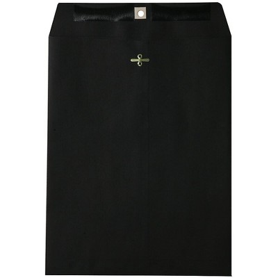 JAM Paper 10 x 13 Open End Catalog Envelopes with Clasp Closure Black 87501A
