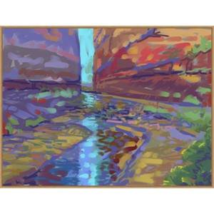 42" x 32" Filtered Light by Howard Ganz Framed Canvas Wall Art Print - Amanti Art: Abstract, Modern Decor - 1 of 4