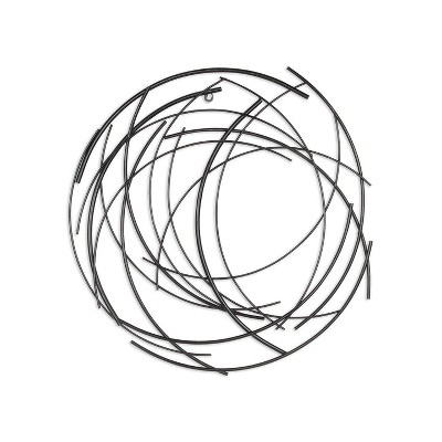 Cheung's Denine Black Abstract Round Wall Art